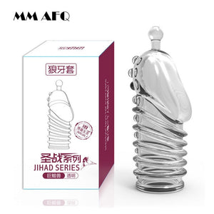 Lengthen Reusable Enlargement Condoms Extend G point Ring Male Penis Extension Sleeves Sex Toys for Man Adults Intimate Goods - Pleasure Bar