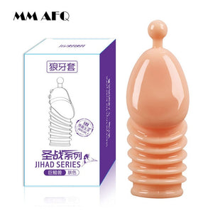 Lengthen Reusable Enlargement Condoms Extend G point Ring Male Penis Extension Sleeves Sex Toys for Man Adults Intimate Goods - Pleasure Bar