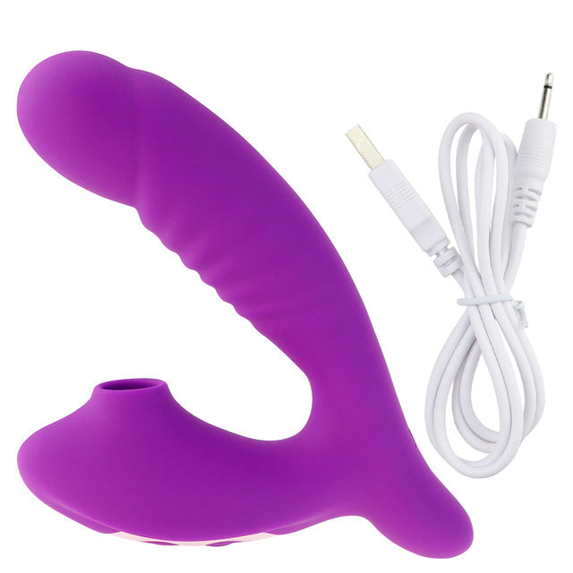 Clitoral Sucking G Spot Dildo Vibrator with 10 Powerful Modes Clit Sucker Rechargeable Clitoris Stimulator Sex Toys for Women - Pleasure Bar