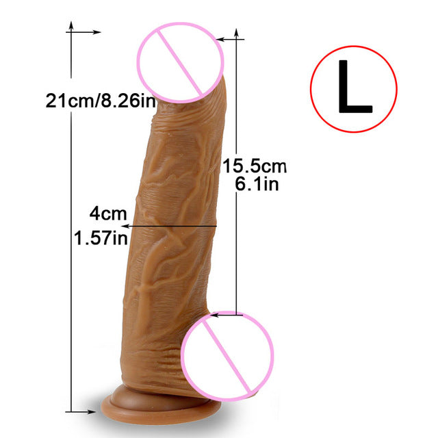 New Skin feeling Realistic Big Dildo Flexible Penis Dick With Suction Cup Strap-on Female Masturbation Strapon Dildo For Women - Pleasure Bar