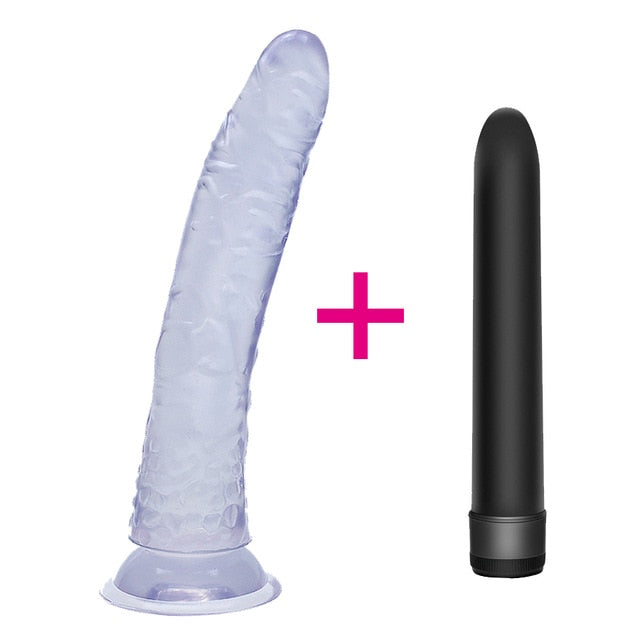 FLXUR Realistic Jelly Dildo Strong Suction Cup Male Artificial Penis Adult Sex Toy for Women Anal Plug Vagina Female Masturbator - Pleasure Bar