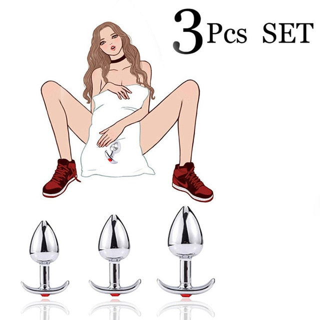 Intimate Metal Anal Plug With Masturbador Masculino Butt Plug Electro Sex Vibrator Anal Bead Anu Dilator Anal Toys for Men/Women - Pleasure Bar