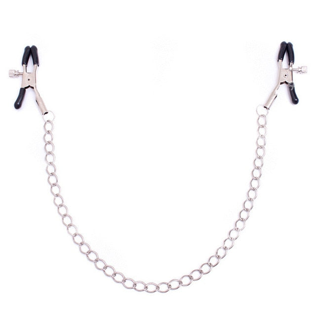 Stainless Steel Chain Nipple Clamps, Clit Pincher,Clip On Sex Bondage,Boob Clitoris Pincher,Adult Toys For Woman - Pleasure Bar