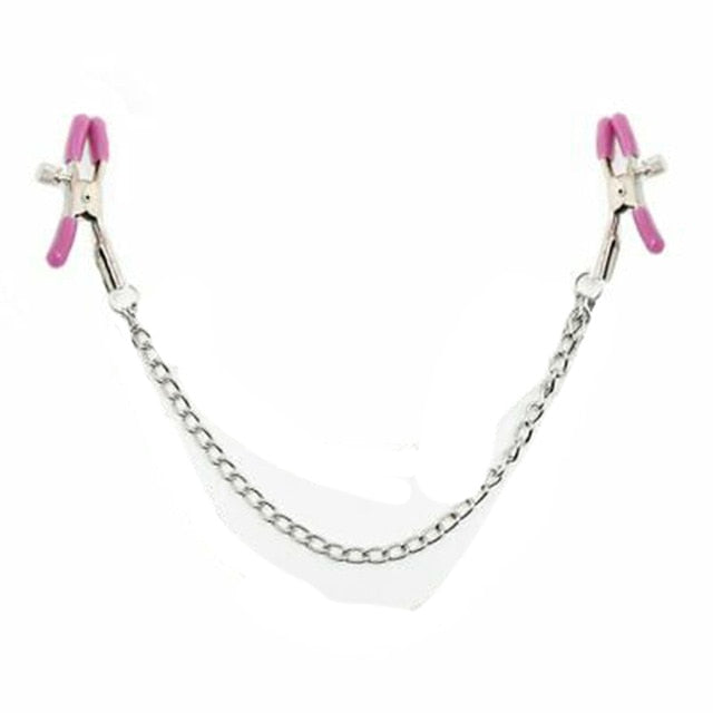 Stainless Steel Chain Nipple Clamps, Clit Pincher,Clip On Sex Bondage,Boob Clitoris Pincher,Adult Toys For Woman - Pleasure Bar