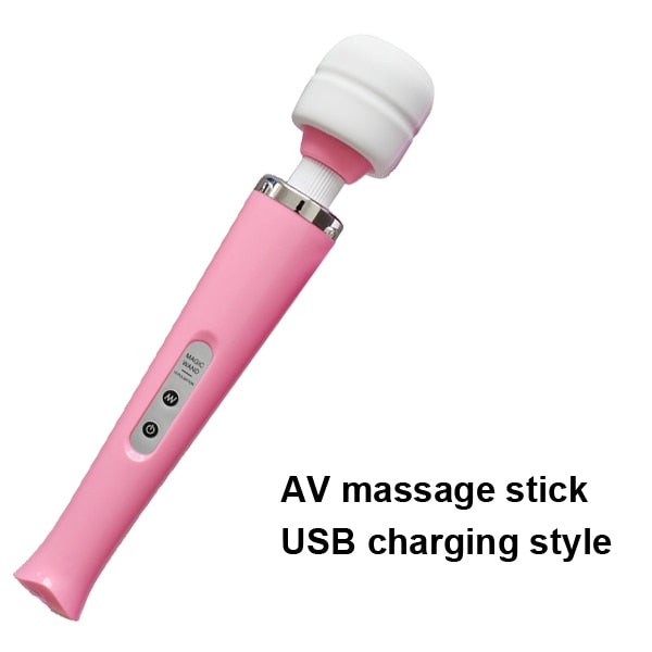 New 10 Speeds Magic Wand Massager,Big Magic Wand Massage Stick AV Vibrators Sexy Clit Vibrator Sex Toys for Women 32 * 6CM - Pleasure Bar