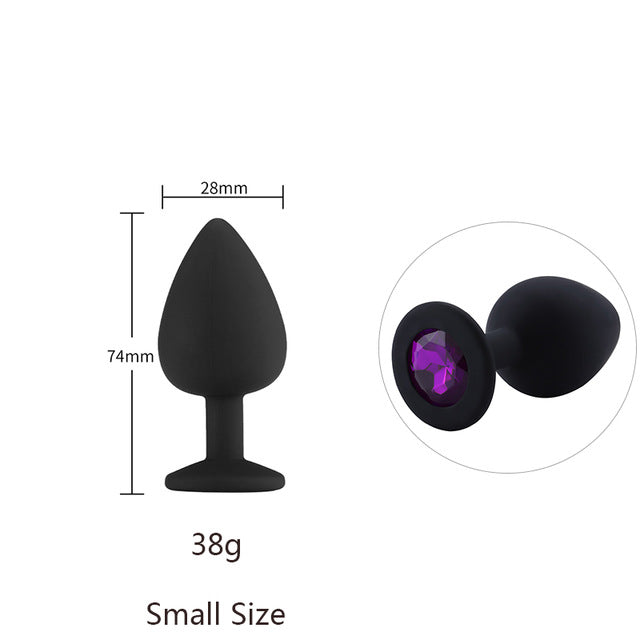 Butt Plug Safe Silicone Butt Plug With Crystal Jewelry Anal Plug Vaginal Plug Sex Toys For Woman Men Anal Dilator Toys for Gay - Pleasure Bar