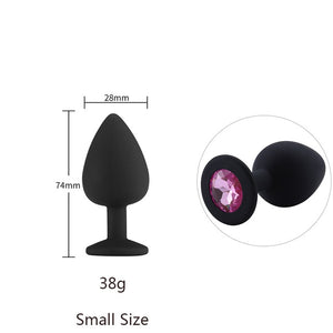 Butt Plug Safe Silicone Butt Plug With Crystal Jewelry Anal Plug Vaginal Plug Sex Toys For Woman Men Anal Dilator Toys for Gay - Pleasure Bar