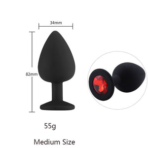 Butt Plug Safe Silicone Butt Plug With Crystal Jewelry Anal Plug Vaginal Plug Sex Toys For Woman Men Anal Dilator Toys for Gay - Pleasure Bar