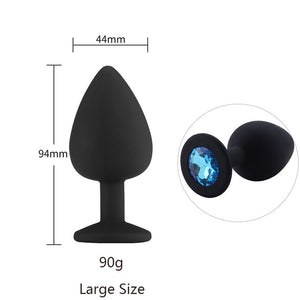 Butt Plug Safe Silicone Butt Plug With Crystal Jewelry Anal Plug Vaginal Plug Sex Toys For Woman Men Anal Dilator Toys for Gay - Pleasure Bar