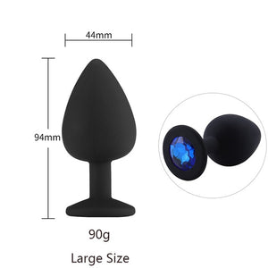 Butt Plug Safe Silicone Butt Plug With Crystal Jewelry Anal Plug Vaginal Plug Sex Toys For Woman Men Anal Dilator Toys for Gay - Pleasure Bar