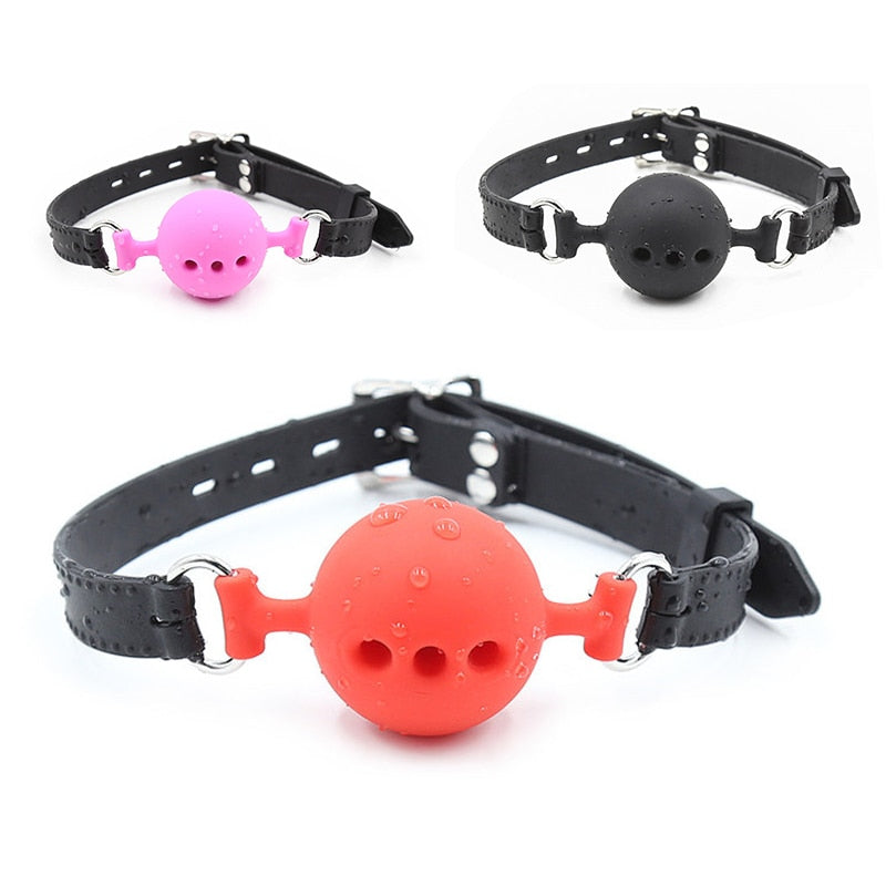 Couple Silicone Gag Ball BDSM Bondage Restraints Open Mouth Breathable Sex Ball Harness Strap Gag Sex Toy for Women Accessories - Pleasure Bar