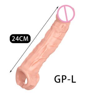 SMOO Dildo Penis Sleeve Comdom Penis Extender Sleeve Reusable Condoms Rubber Dick Male Cock Extender Dildo Enhancer for Men - Pleasure Bar