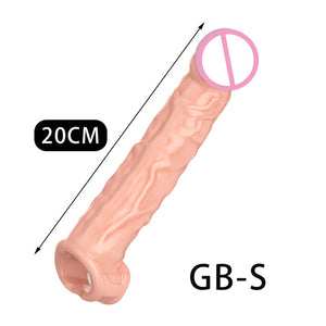 SMOO Dildo Penis Sleeve Comdom Penis Extender Sleeve Reusable Condoms Rubber Dick Male Cock Extender Dildo Enhancer for Men - Pleasure Bar