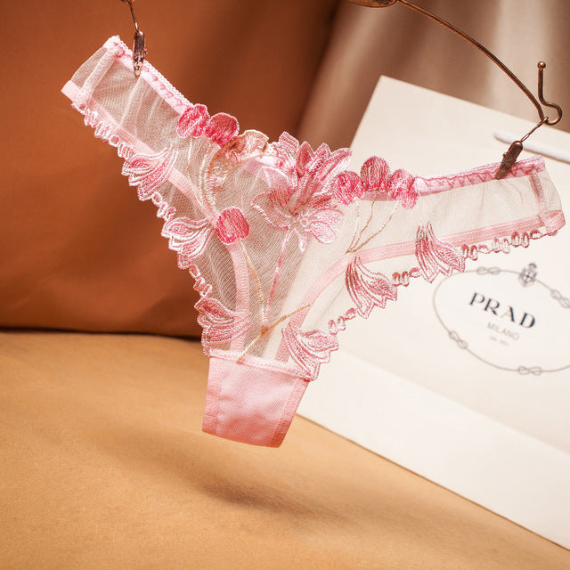 Peony Lace Transparent Women's Underwear -Waist Thong  - Pleasure Bar