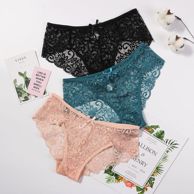 Sexy Women Lace Panties (3 pieces Pack) - Pleasure Bar