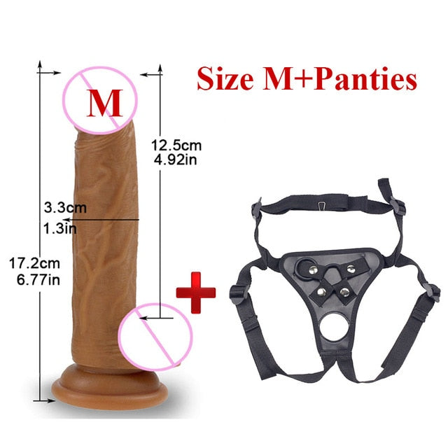 Skin feeling Realistic Dildo soft Liquid Can worn Huge Big Penis With Suction Cup Sex Toys for Woman Strapon Female Masturbation - Pleasure Bar