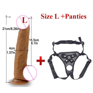 Skin feeling Realistic Dildo soft Liquid Can worn Huge Big Penis With Suction Cup Sex Toys for Woman Strapon Female Masturbation - Pleasure Bar