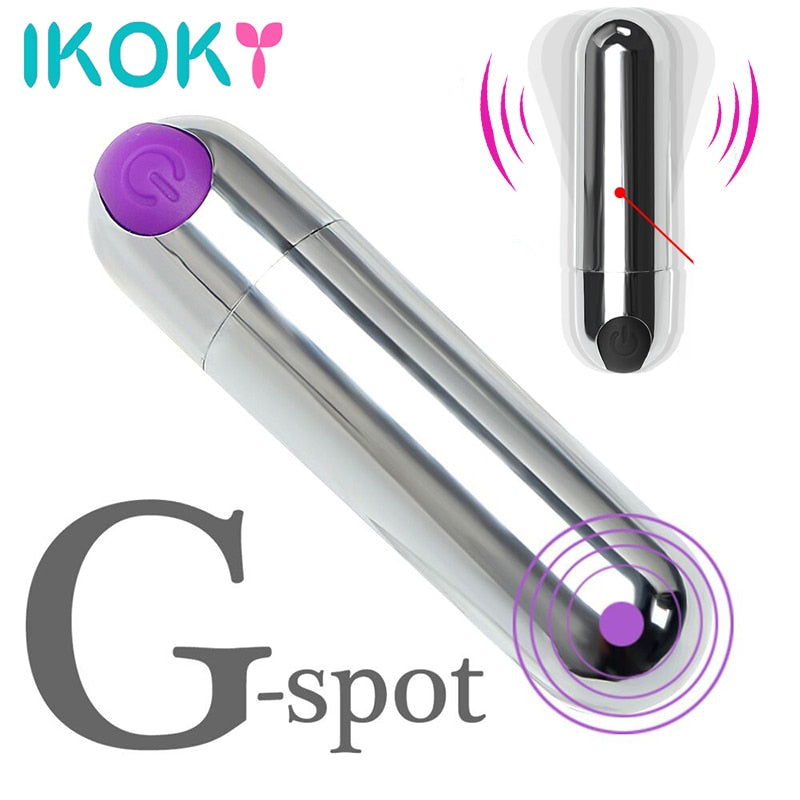 IKOKY Powerful 10 Speed Bullet Vibrator Sex Toys for Woman Strong Vibration G-spot Massager Mini Vibrators for Women USB Charge - Pleasure Bar