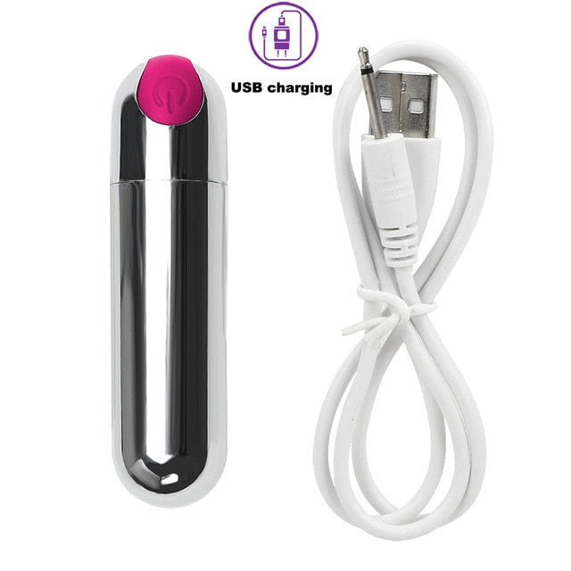 IKOKY Powerful 10 Speed Bullet Vibrator Sex Toys for Woman Strong Vibration G-spot Massager Mini Vibrators for Women USB Charge - Pleasure Bar