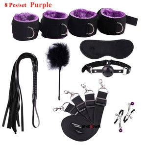 Sex Toys For Woman Men BDSM Bondage Set Under Bed Erotic Restraint Handcuffs & Ankle Cuffs & Eye Mask Adults Games for Couples - Pleasure Bar