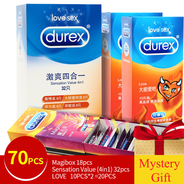 Genuine Durex Condoms Magibox Sensation Amazing Value Penis Cock Sleeve Natural Latex Extra Lubricated Condoms Sex Toy for Men - Pleasure Bar