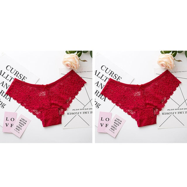 Sexy Lace Transparent Panties Underwear / Low Waist Ladies Female  - Pleasure Bar