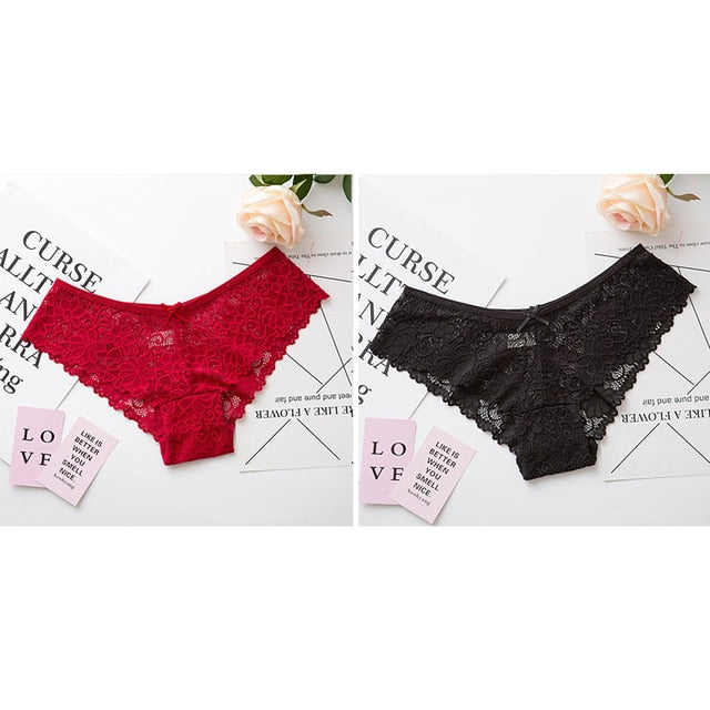 Sexy Lace Transparent Panties Underwear / Low Waist Ladies Female  - Pleasure Bar