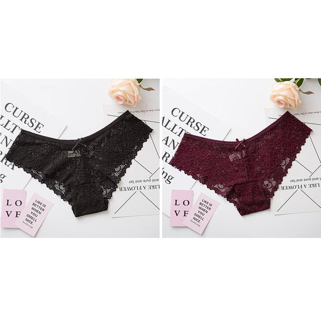 Sexy Lace Transparent Panties Underwear / Low Waist Ladies Female  - Pleasure Bar