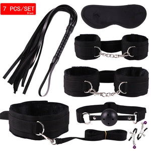 MwOiiOwM Exotic Accessories Nylon Sex Bondage Set Sexy Lingerie Handcuffs Whip Rope Anal Vibrator Adult Sex Toy for Couples - Pleasure Bar