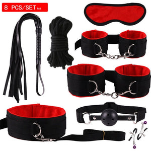 MwOiiOwM Exotic Accessories Nylon Sex Bondage Set Sexy Lingerie Handcuffs Whip Rope Anal Vibrator Adult Sex Toy for Couples - Pleasure Bar