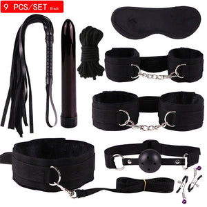 MwOiiOwM Exotic Accessories Nylon Sex Bondage Set Sexy Lingerie Handcuffs Whip Rope Anal Vibrator Adult Sex Toy for Couples - Pleasure Bar