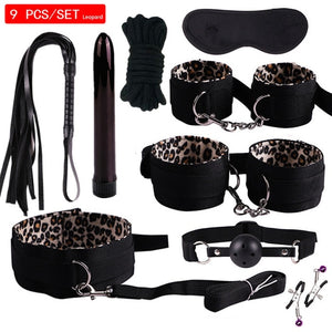 MwOiiOwM Exotic Accessories Nylon Sex Bondage Set Sexy Lingerie Handcuffs Whip Rope Anal Vibrator Adult Sex Toy for Couples - Pleasure Bar