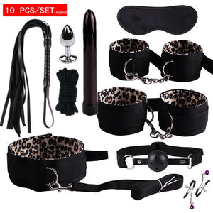 MwOiiOwM Exotic Accessories Nylon Sex Bondage Set Sexy Lingerie Handcuffs Whip Rope Anal Vibrator Adult Sex Toy for Couples - Pleasure Bar