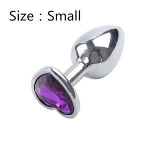 Heart shaped metal anal plug Sex Toys Stainless Smooth Steel Butt Plug Tail Crystal Jewelry Trainer For Women/Man Anal Dildo - Pleasure Bar