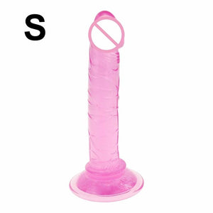 Realistic Dildos Jelly Dong Sex Toys for Women Flexible Cock with Curved Shaft Crystal Dildo Vaginal G-spot Massage for Beginner - Pleasure Bar