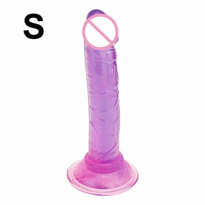 Realistic Dildos Jelly Dong Sex Toys for Women Flexible Cock with Curved Shaft Crystal Dildo Vaginal G-spot Massage for Beginner - Pleasure Bar