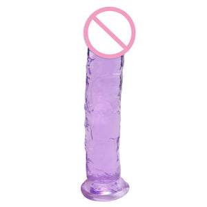 Realistic Dildos Jelly Dong Sex Toys for Women Flexible Cock with Curved Shaft Crystal Dildo Vaginal G-spot Massage for Beginner - Pleasure Bar