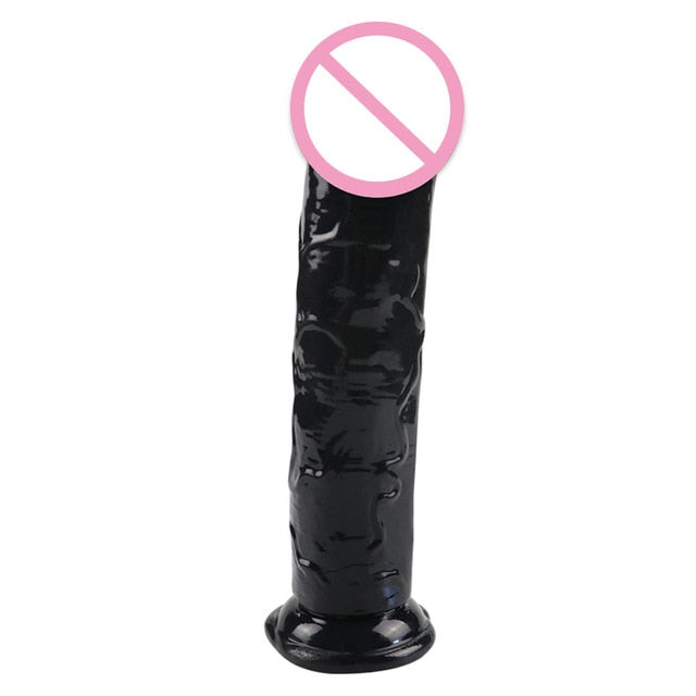 Realistic Dildos Jelly Dong Sex Toys for Women Flexible Cock with Curved Shaft Crystal Dildo Vaginal G-spot Massage for Beginner - Pleasure Bar