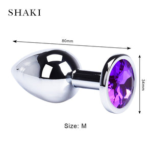 Anal Plug Sex Toys Stainless Smooth Steel Butt Plug Tail Crystal Jewelry Trainer For Women/Man Anal Dildo SHAKI Adults Sex Shop - Pleasure Bar