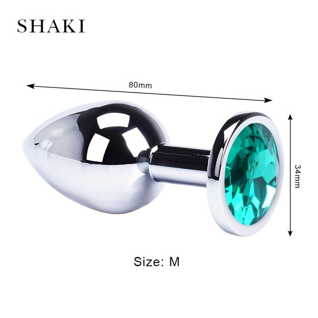 Anal Plug Sex Toys Stainless Smooth Steel Butt Plug Tail Crystal Jewelry Trainer For Women/Man Anal Dildo SHAKI Adults Sex Shop - Pleasure Bar