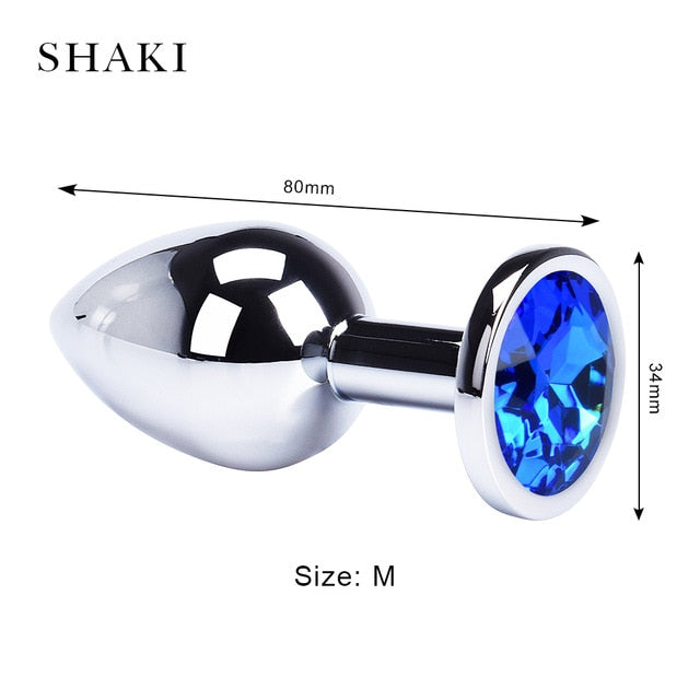 Anal Plug Sex Toys Stainless Smooth Steel Butt Plug Tail Crystal Jewelry Trainer For Women/Man Anal Dildo SHAKI Adults Sex Shop - Pleasure Bar