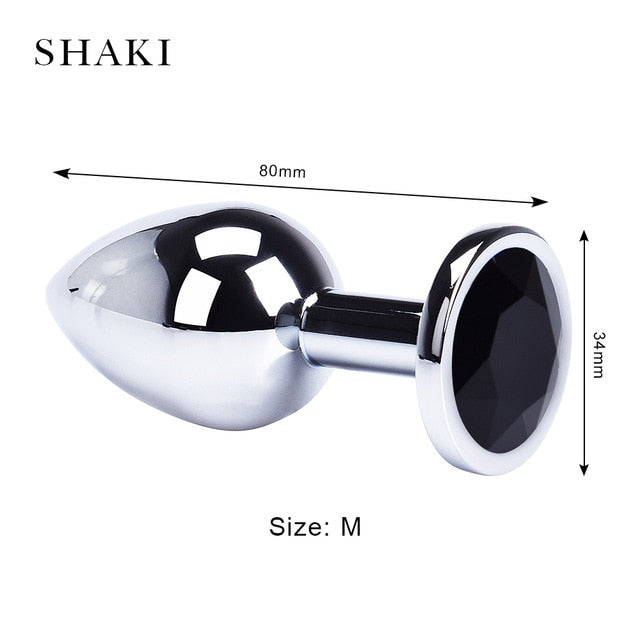 Anal Plug Sex Toys Stainless Smooth Steel Butt Plug Tail Crystal Jewelry Trainer For Women/Man Anal Dildo SHAKI Adults Sex Shop - Pleasure Bar