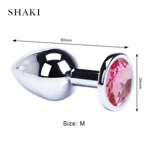 Anal Plug Sex Toys Stainless Smooth Steel Butt Plug Tail Crystal Jewelry Trainer For Women/Man Anal Dildo SHAKI Adults Sex Shop - Pleasure Bar