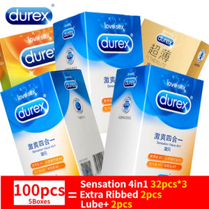 Durex 32Pcs/Pack Sensation Value 4in1 Ultra Thin Sexy Lubricated Condoms Sex Toys Condom for men Vanilla Flavor - Pleasure Bar