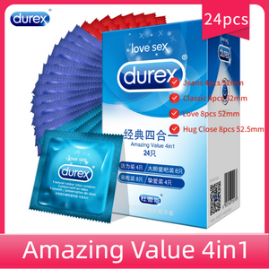 Durex 32Pcs/Pack Sensation Value 4in1 Ultra Thin Sexy Lubricated Condoms Sex Toys Condom for men Vanilla Flavor - Pleasure Bar