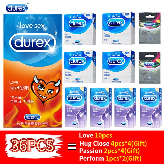 Durex 32Pcs/Pack Sensation Value 4in1 Ultra Thin Sexy Lubricated Condoms Sex Toys Condom for men Vanilla Flavor - Pleasure Bar