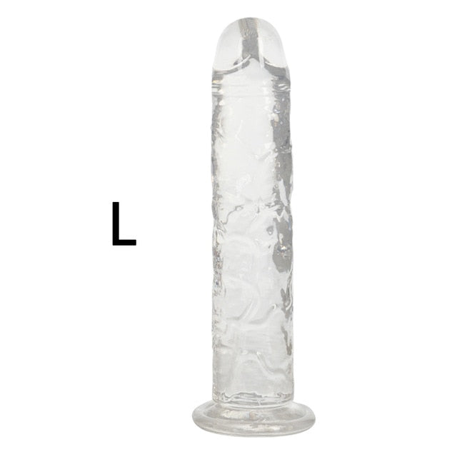 Erotic Soft Jelly Dildo Anal Butt Plug Realistic Penis Strong Suction Cup Dick Toy for Adult G-spot Orgasm Sex Toys for Woman - Pleasure Bar