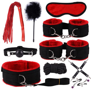 SMLOVE Sex Handcuffs Collar Whip Gag Nipple Clamps BDSM Bondage Rope Erotic Adult Sex Toys For Woman Couples Anal Butt Plug Tail - Pleasure Bar