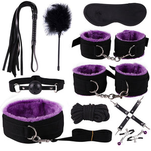 SMLOVE Sex Handcuffs Collar Whip Gag Nipple Clamps BDSM Bondage Rope Erotic Adult Sex Toys For Woman Couples Anal Butt Plug Tail - Pleasure Bar