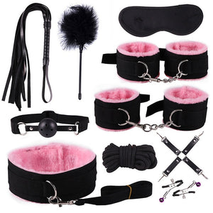 SMLOVE Sex Handcuffs Collar Whip Gag Nipple Clamps BDSM Bondage Rope Erotic Adult Sex Toys For Woman Couples Anal Butt Plug Tail - Pleasure Bar